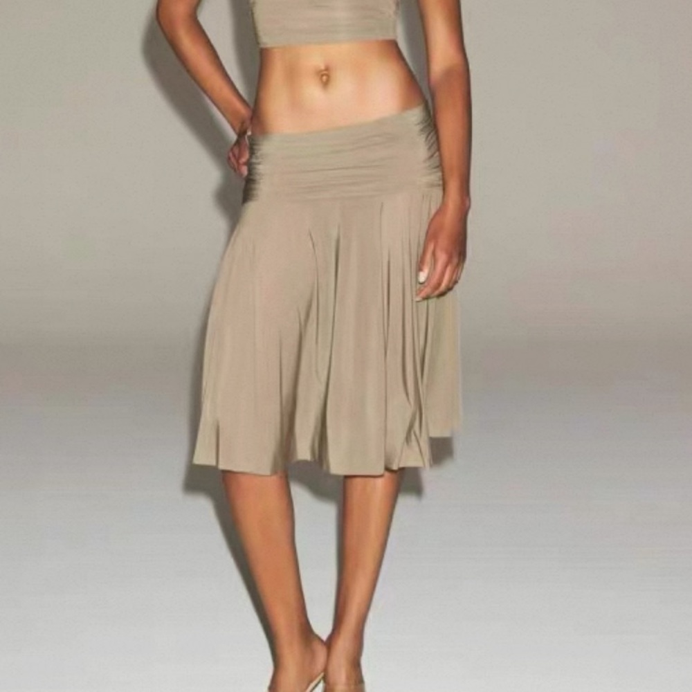 SKIMS Tan Midi Skirt